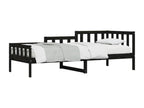Black Daybed 90x190 cm Solid Pine Wood OEWO38355