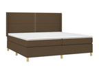 Upholstered bed base with mattress, dark brown, 200x200 cm, DAGR04891
