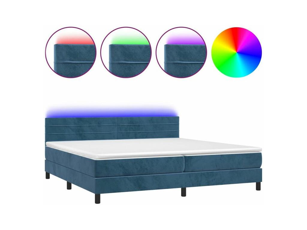Decohaute bed base with dark blue LED mattress 200x200 LHDU33800