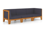 3-piece garden furniture set with cushions, solid wood, HMUS46946