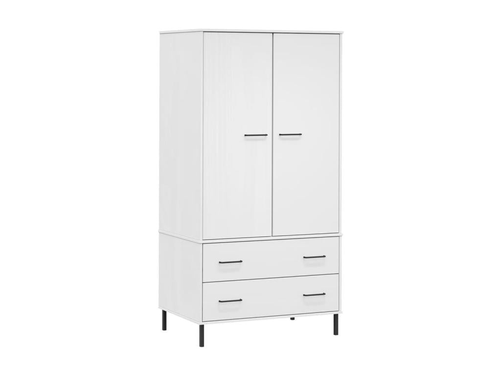 Wardrobe with metal legs, white, 90x55x172.5 cm, wood, Chezlova OBLE36463