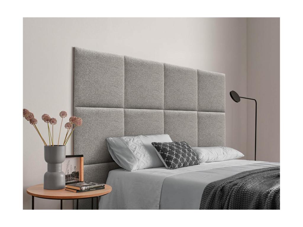 Decohaute Aqualine fabric upholstered headboard composed of interchangeable self-adhesive bed panels for luxury bedroom Ochre 80 cm DBYY00734