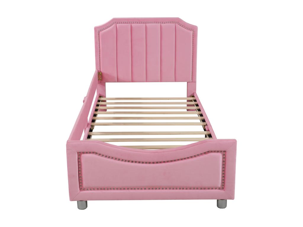 Pink children's/teen/parent-child soft bed 90 x 200 cm sofa bed plush bed frame multifunctional soft bed MZDF55666