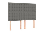 Bed frame with headboard, dark grey, 140x200 cm, fabric, JARR52573