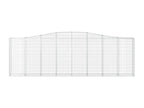 Arched gabion baskets, 3 pcs, 400x30x120-140, galvanized iron, VBCO87275