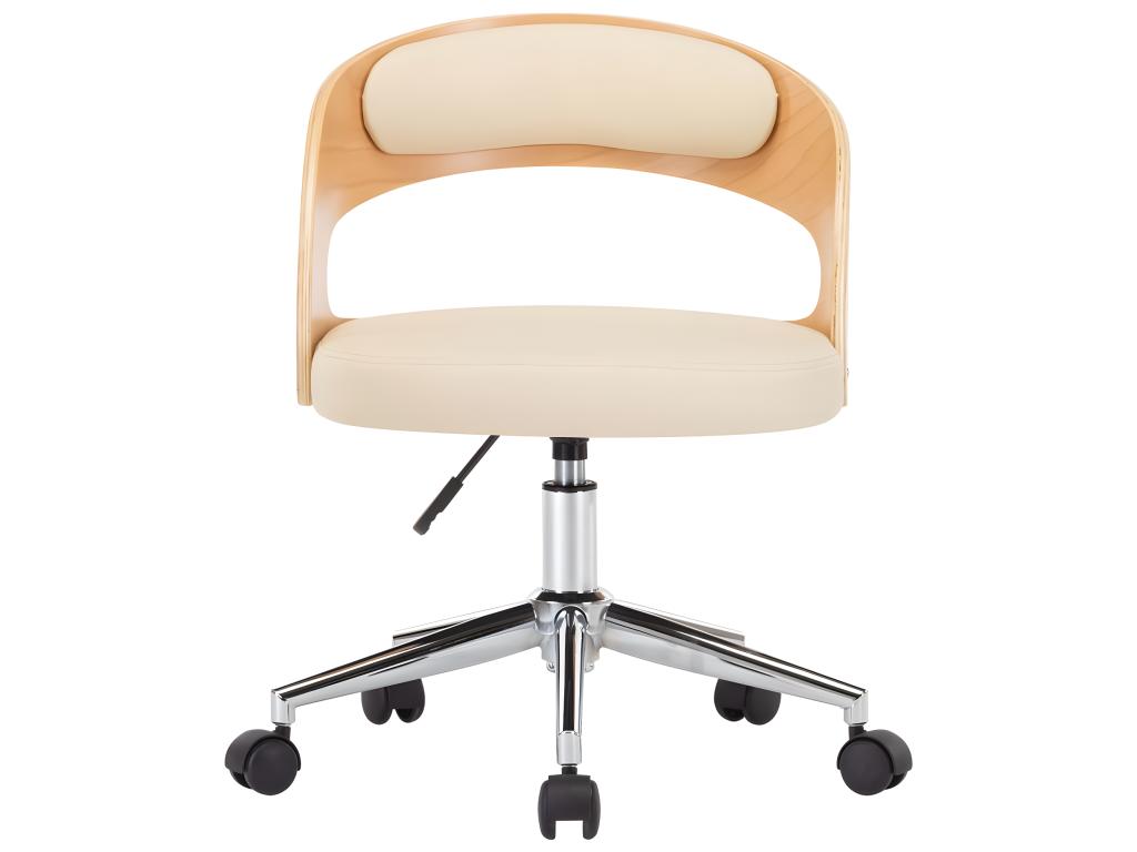 Swivel dining chairs, set of 2, bentwood and faux leather CGQA77766