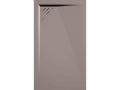 Sand-colored shower tray with smooth finish, Decohaute colored grate - 90x80 cm FECQ19187