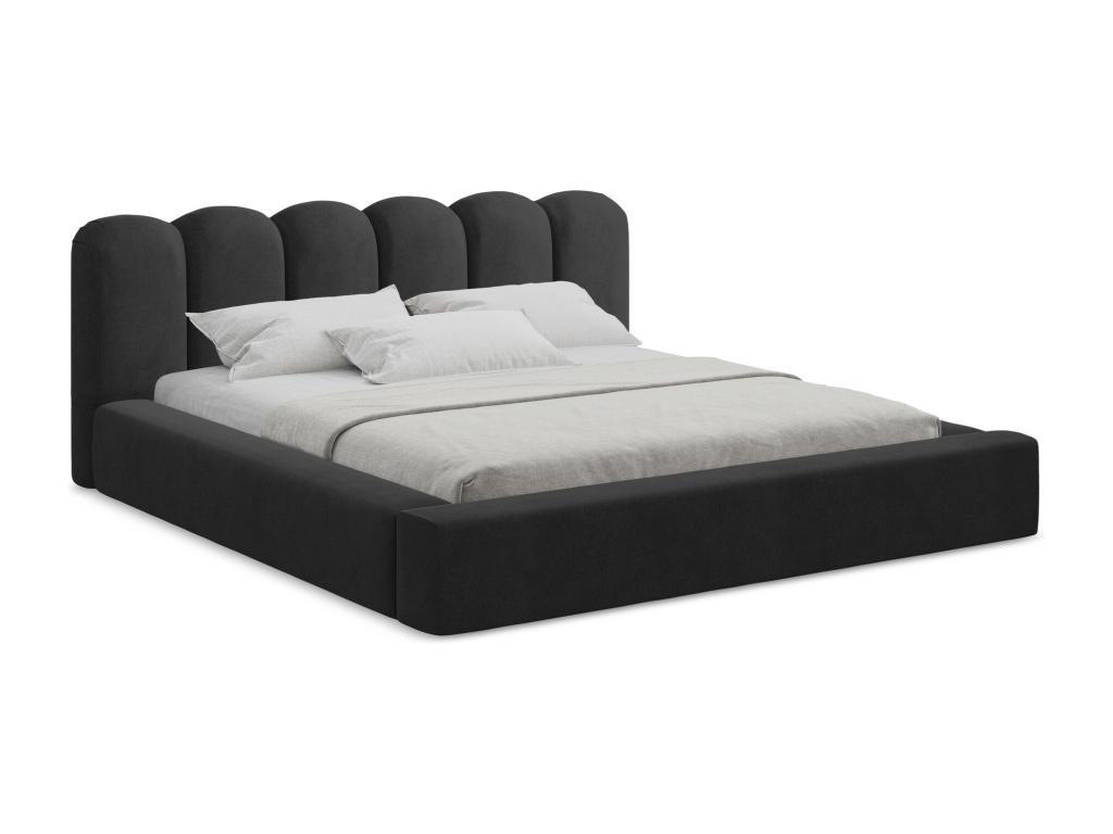 Upholstered bed with storage 220x238 - by Decohaute - black - Decohaute XDKZ07233