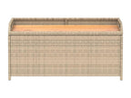 Decohaute beige storage bench in woven resin and wood, NXIX97219