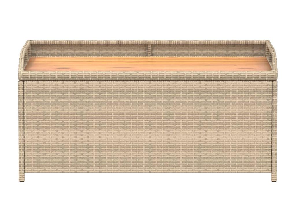 Decohaute beige storage bench in woven resin and wood, NXIX97219