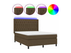 Decohaute bed base with mattress and LED, dark brown, 140x200 cm, OZUF03320