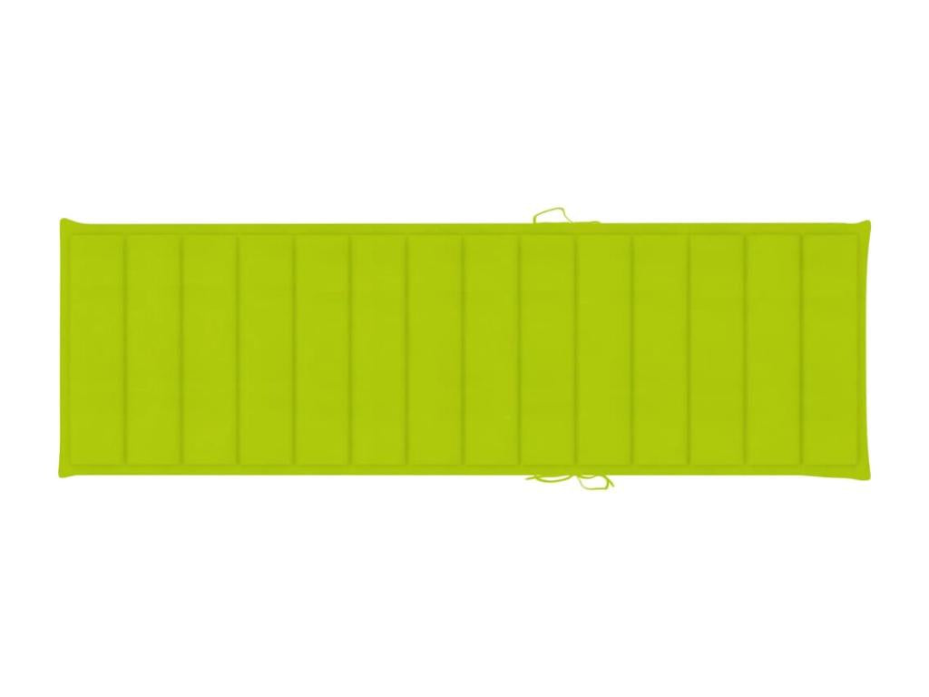 Chaise longue with bright green cushion. Impregnated pine wood. CKTK28688