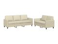2-piece sofa set with cushions, cream faux leather XABO92211
