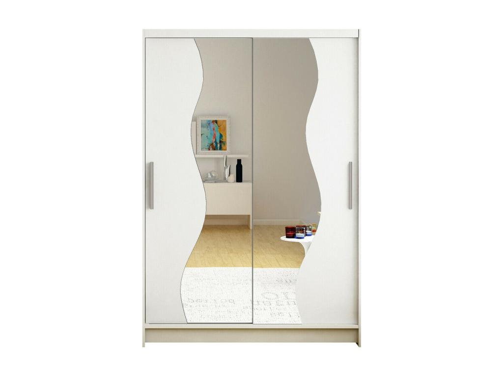 Chezlova 139 White Wardrobe 200x120x58cm Sliding Wardrobe Doors AMEQ80230