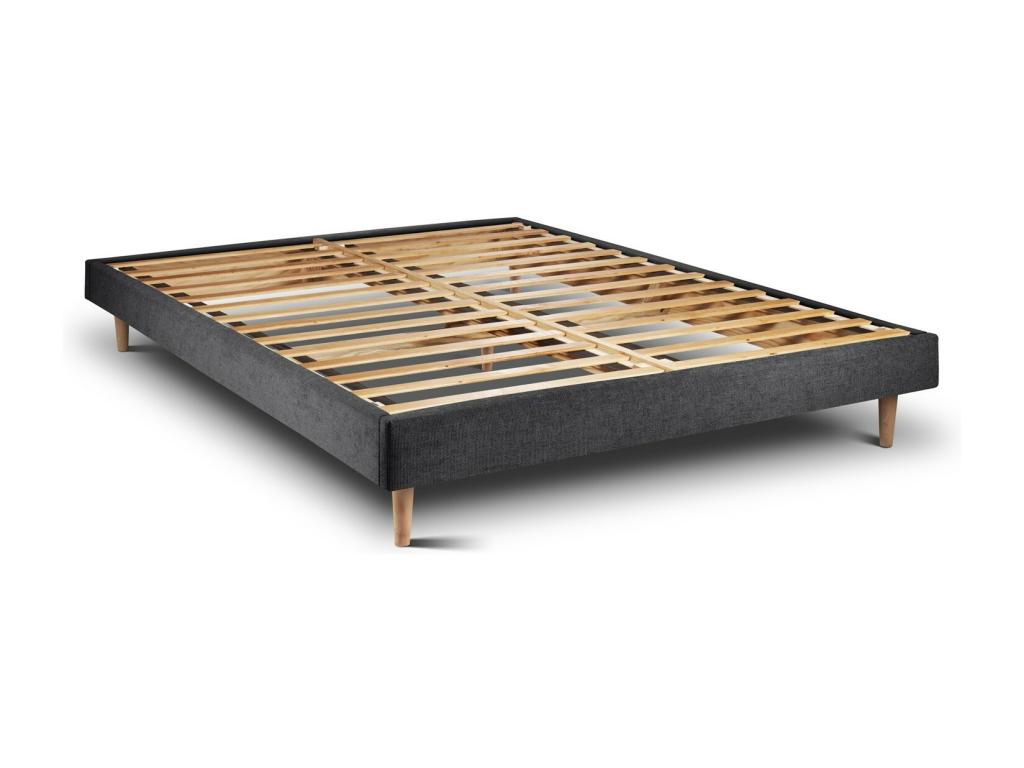 Decohaute Black Fabric Bed Base 150x190 H29cm RMDK83896