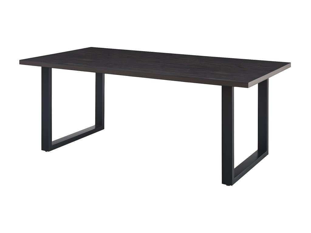 Decohaute dining table, 200cm long, in dark brown wood finish, ideal for a convivial dining room IYBP15687