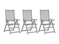 Domopure LPHD50584 3-Piece Reclining Garden Chairs with Cushions, Wood