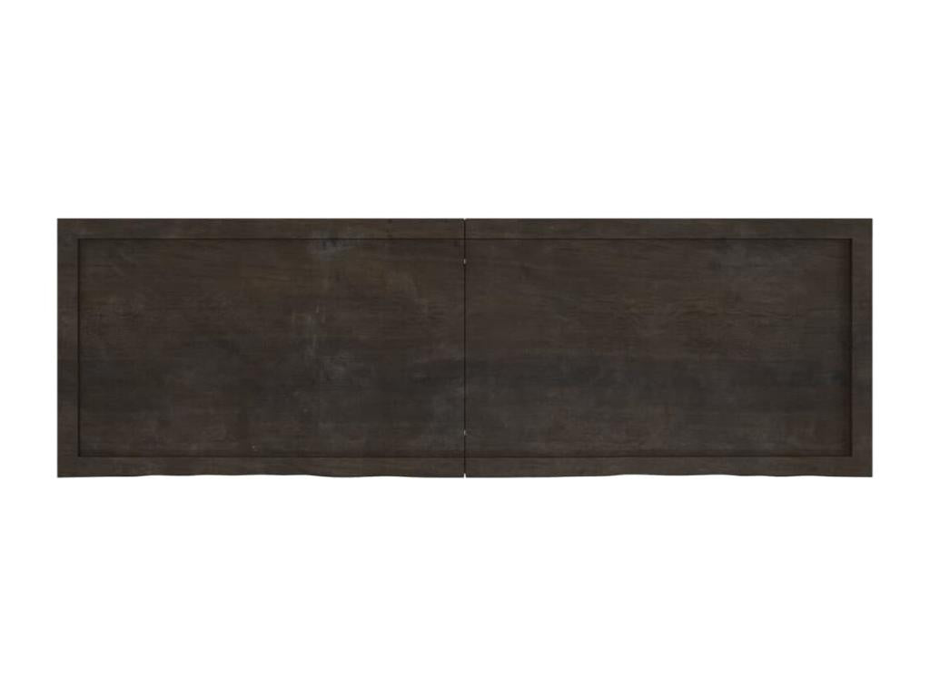 Dark brown wall shelf, solid treated oak wood YXJU20060