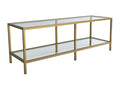 Gold glass TV stand - gold - modern and elegant design - 130x45x40cm WEAS66112