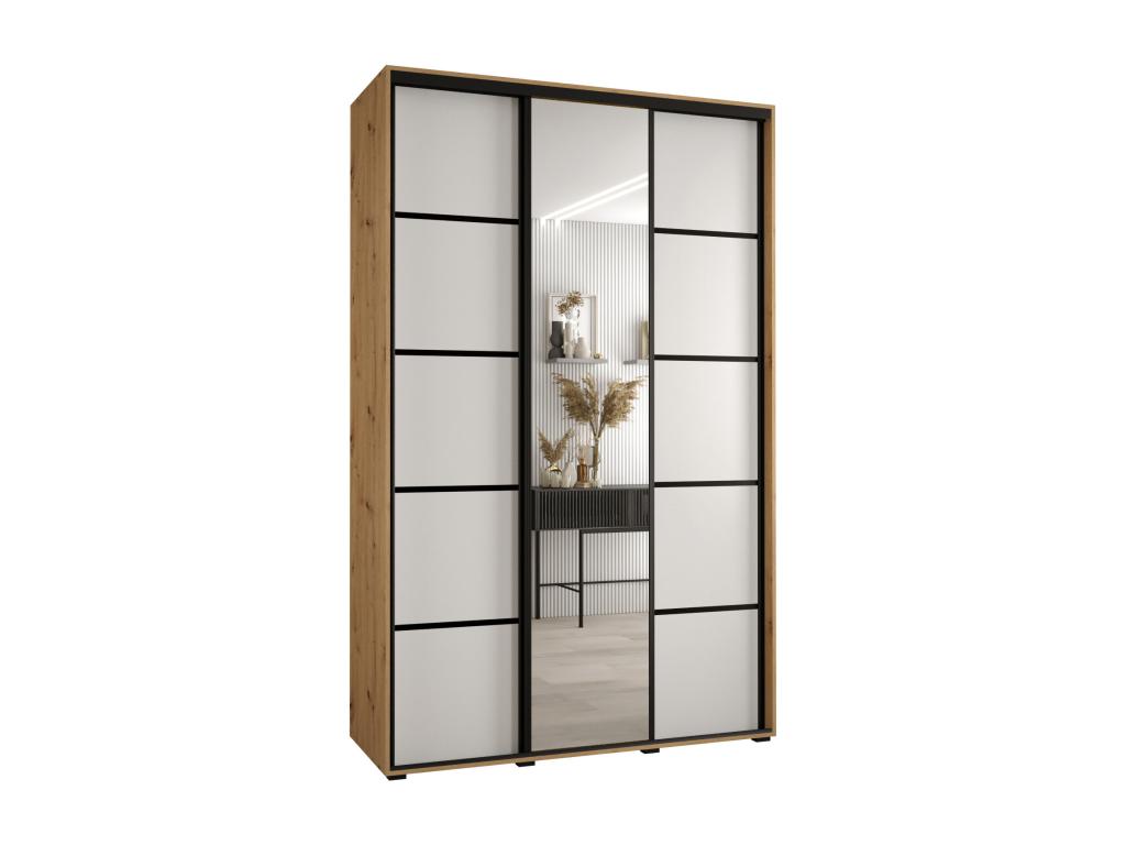 Decohaute 5 Sliding Door Wardrobe 235.2/150/45 3 Doors Decohaute/White/Black CAJW94814