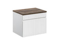 Decohaute 60cm vanity unit with white and wood countertop EFWN14658