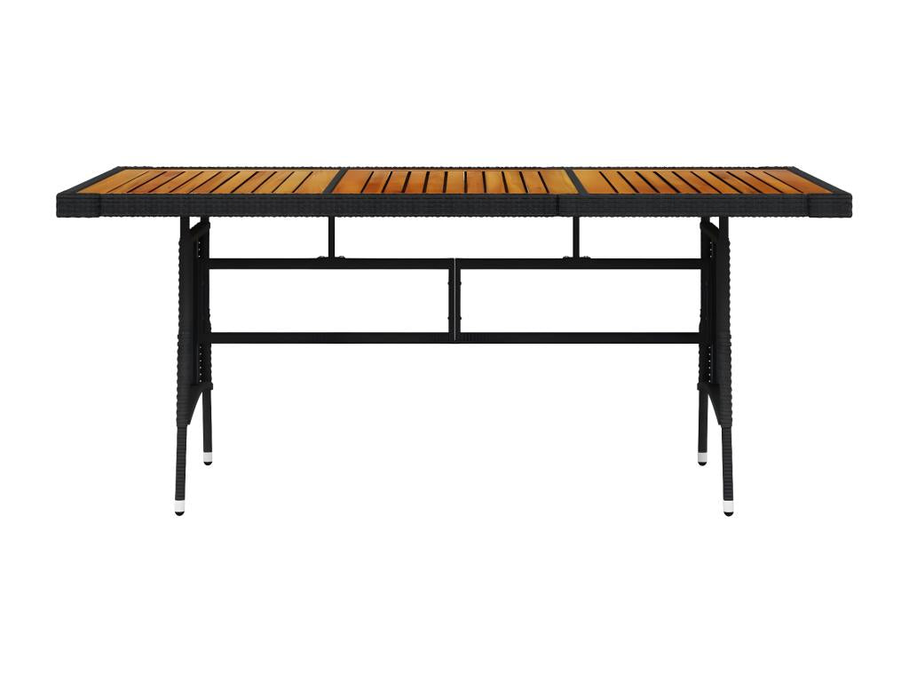 Black garden table 160x70x72 cm Woven resin and Decohaute QNZQ52285