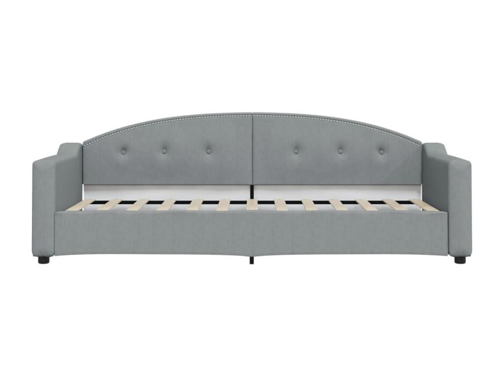 Daybed with light grey mattress 80x200 cm fabric TDMY60003