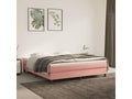 Upholstered bed base with mattress, pink, 160x200 cm, velvet, ZAUA67785