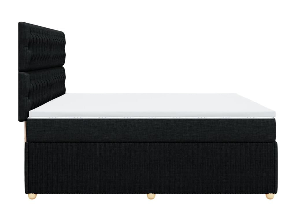 Decohaute bed base with black mattress 200x200 cm fabric TNIE40151