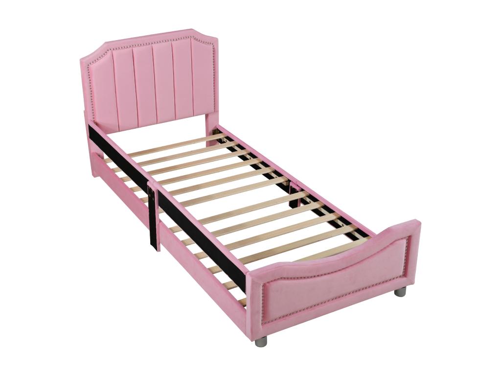 Pink children's/teen/parent-child soft bed 90 x 200 cm sofa bed plush bed frame multifunctional soft bed MZDF55666
