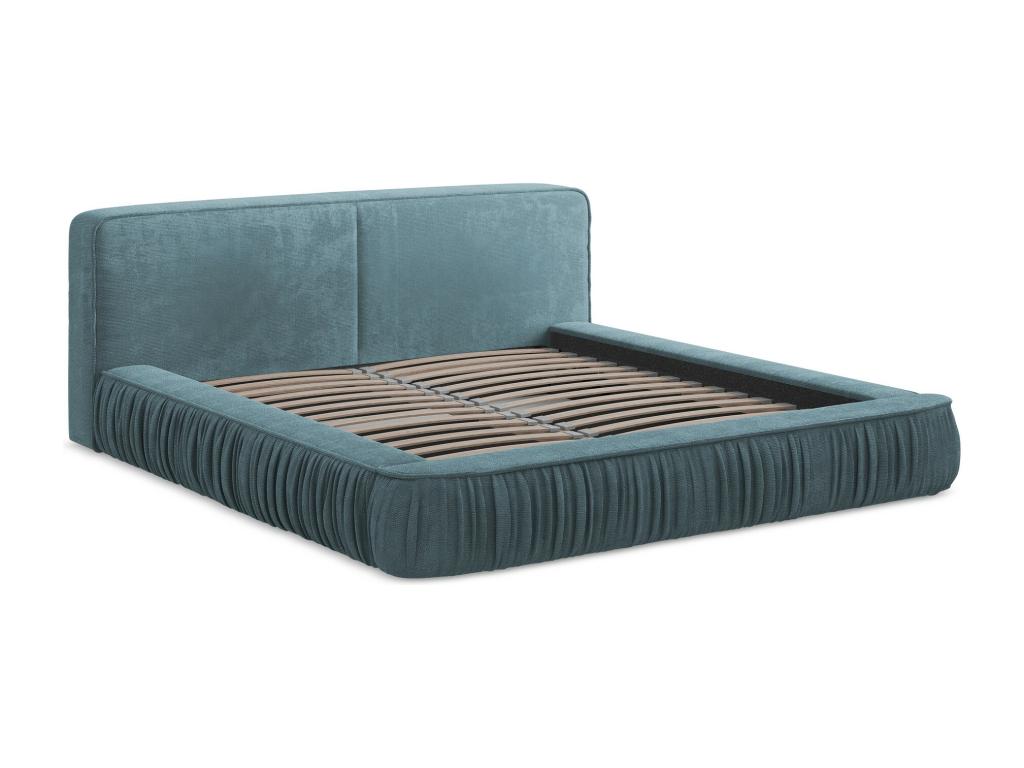 Upholstered bed with storage 218x238 - Chenille - denim - Decohaute XMSV87248