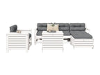 7-piece garden furniture set, white, solid pine wood EPPZ78266