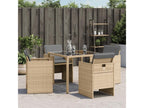 Garden chairs with cushions, set of 4, méDecohaute beige KJKK95978