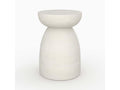 Round side table in white concrete, 35 cm diameter - Decohaute LFUX72993