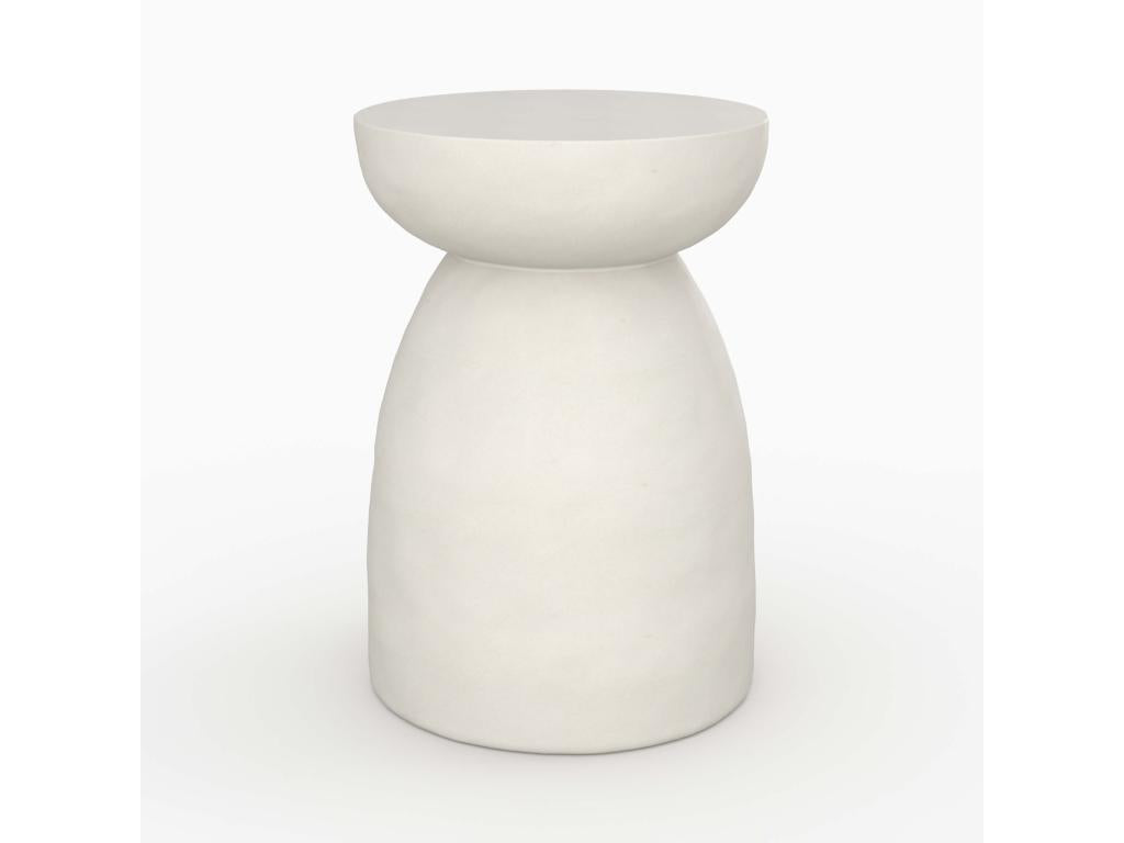 Round side table in white concrete, 35 cm diameter - Decohaute LFUX72993