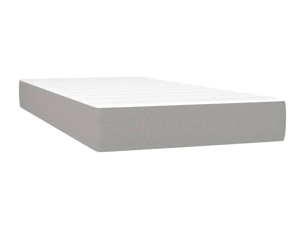 Upholstered bed base with mattress, light grey, 200x200cm, fabric UZSN36323
