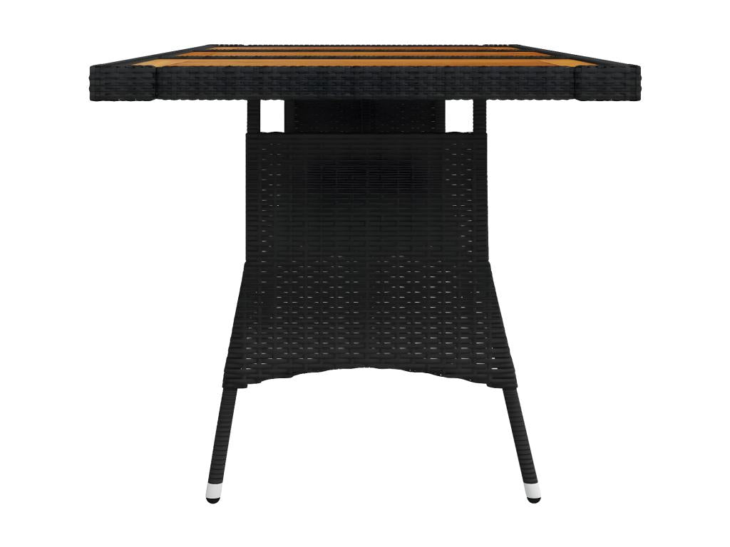 Black garden table 160x70x72 cm Woven resin and Decohaute QNZQ52285