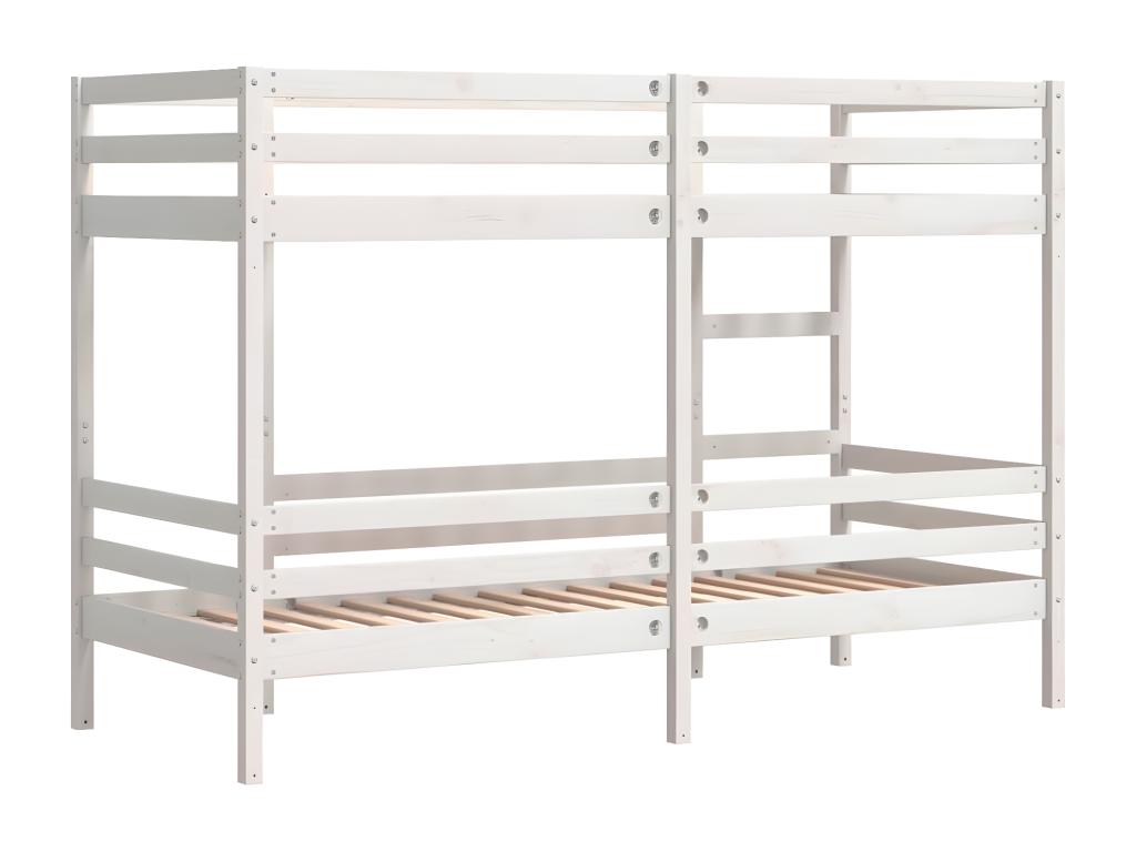 White Bunk Bed 90x200 cm Solid Pine Wood WCDH36801