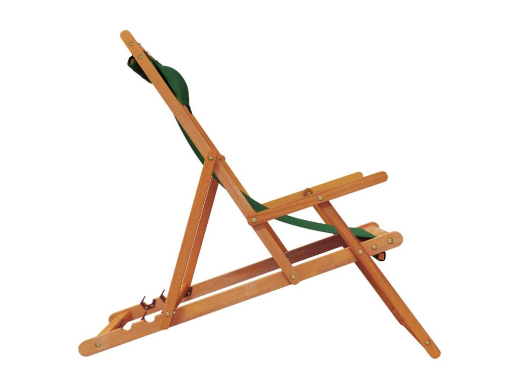 Folding beach chairs, set of 2, green fabric, TUNY27168