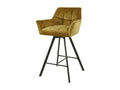 Comfortable mustard velvet bar stool with swivel function, set of 2, Decohaute RELZ55495