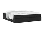 Ottoman bed frame with black 200x200 cm faux leather mattress ZSER71789