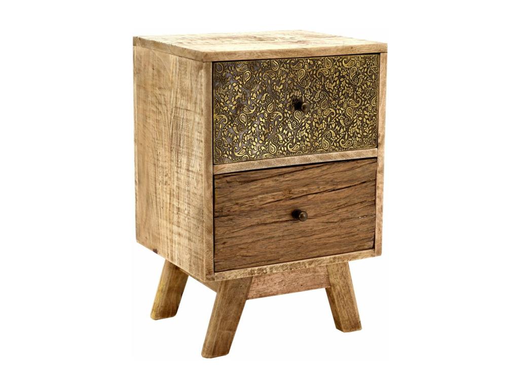 Decohaute KRCX29889 bedside table in mango wood and metal