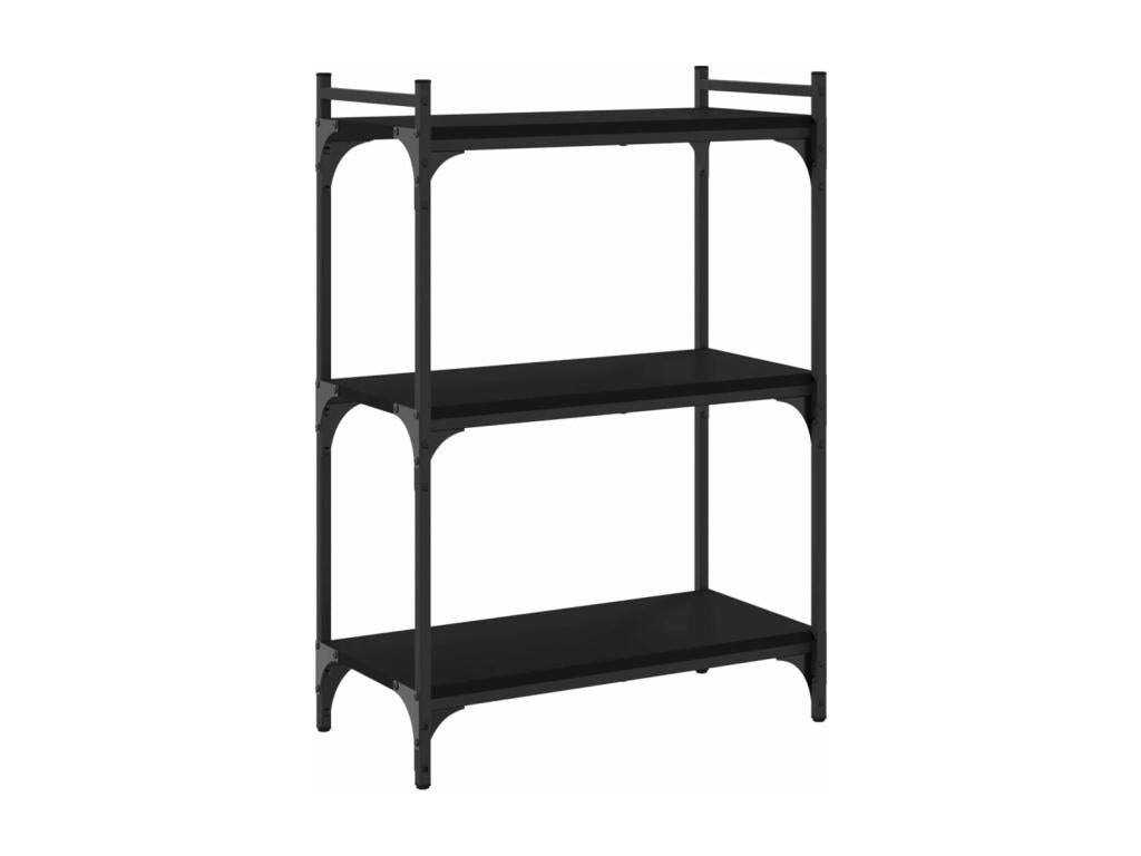 3-tier black bookcase 60x30x86 engineered wood NAJP58997