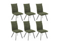 Decohaute - Set of 6 Textured Fabric Chairs, Khaki Green BMJZ80585