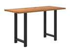 Light brown rectangular solid oak dining table AKIQ91299