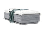 Bed frame with LED lighting, mattress not included, Decohaute grey, 100x200 cm, IDLW61330