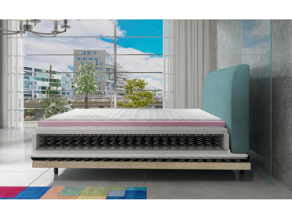 Modern continental bed with beige velvet mattress Brato-140x200 MXDT30252