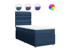 Domopure bed base with mattress, blue, 80x200 cm, fabric, TMDI46837