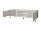 Chezlova F101 White TV Stand, 2 doors, 140x42x40cm, XTKY39695