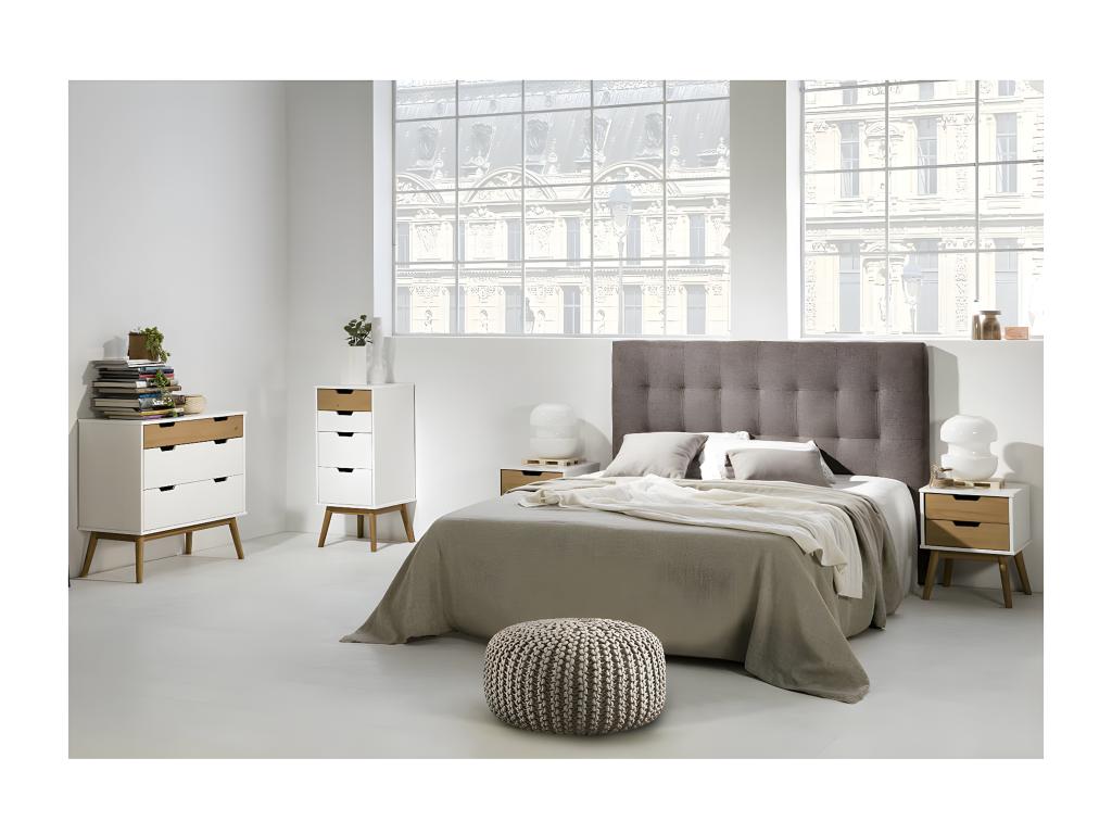 Decohaute - 3-Drawer Chest of Drawers, White and Natural Pine MRST94789